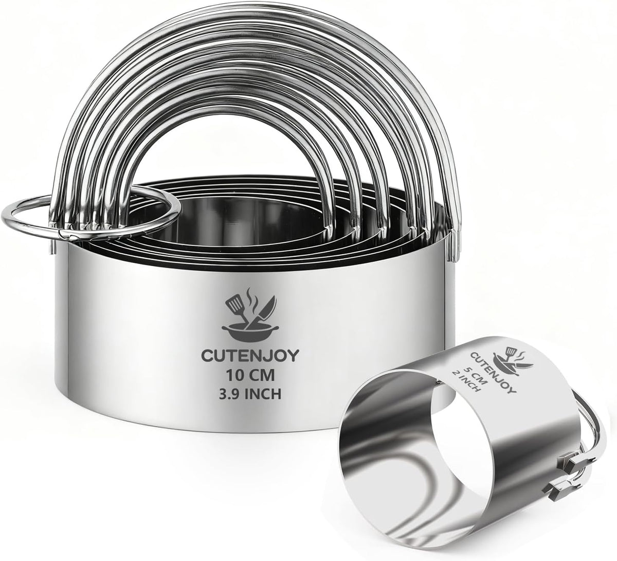 Round Cookie Cutters (2, 3, 3.5, 4, 5, 6 Inch) Biscuit Cutter Set