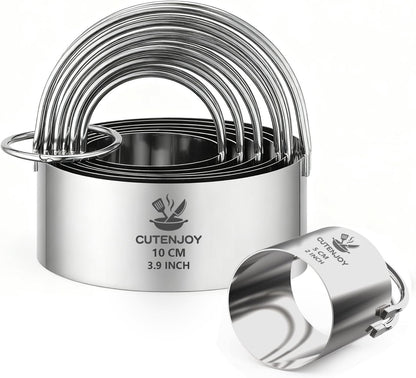 Round Cookie Cutters (2, 3, 3.5, 4, 5, 6 Inch) Biscuit Cutter Set
