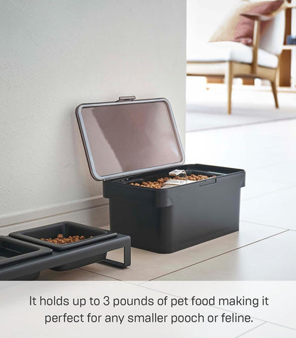 YAMAZAKI Home Tower Airtight Pet Food Storage Container - Cat And Dog Food Holder Bin With Transparent Lid And Handle - Extra Large - Polypropylene - 6.6 Gallons, 25 Liters