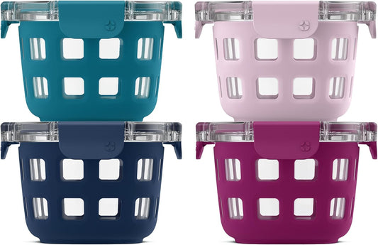 Ello Duraglass Glass Meal Prep Sets Leak-Proof Glass Food Storage Containers with Airtight BPA-Free Plastic Lids, Dishwasher, Microwave, and Freezer Safe