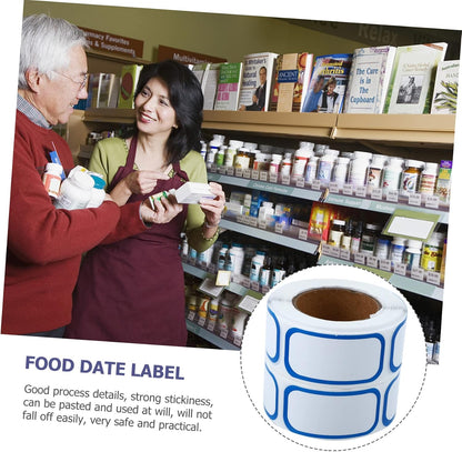 6rolls Removable Date Label Stickers for Food Storage Kitchen Date Marking Decals Easy to Write for Containers and Organization