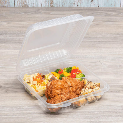 Karat FP-HC99PP-3CU 9"X 9" PP Hinged Containers 3 Compartment - (Case of 200)