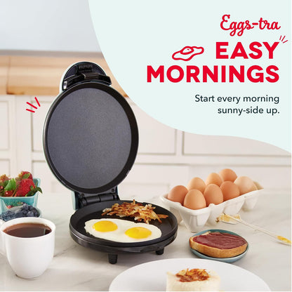 Dash Round Express Electric - Pancake Maker & Eggs Griddle System - Healthy Breakfast Maker - Quick Heat-Up & Easy Cleanup - nonstick surface - Red