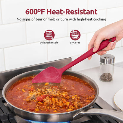 U-Taste Silicone Spatula Set with 600 Degrees Fahrenheit Heat Resistant (Black)