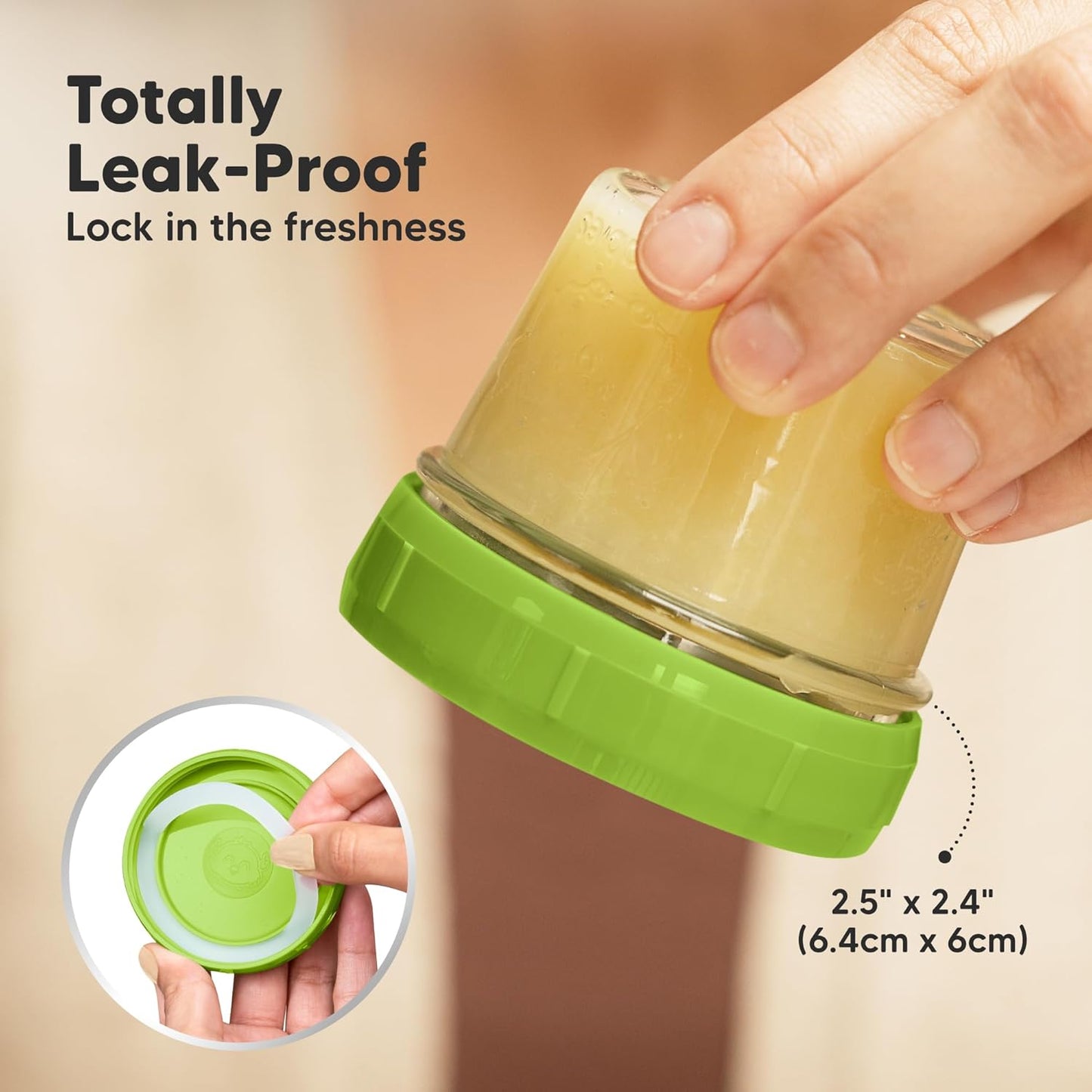 KeaBabies 12pk 4oz Glass Baby Food Containers with Lids - Leak-Proof, Microwavable Small Glass Jars, Baby Purees & Toddler Snack Storage Containers, BPA-Free, Dishwasher & Freezer Safe (Musk Dusk)