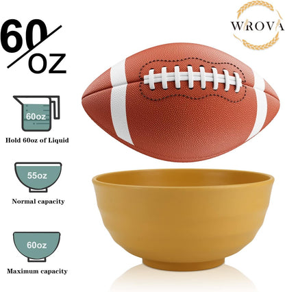 Wheat Straw Bowl Sets,8 PCS Unbreakable Cereal Bowl 26 OZ,Microwave and Dishwasher Safe Bowls,Bowl Sets for Camping and Picnic BPA Free Colorful Salad Bowls for Serving Soup,Oatmeal and Fruit Etc…