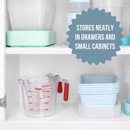 Chef Pomodoro 3-Piece Liquid Meausuring Cups Set - Ml and Oz Measuring Cup