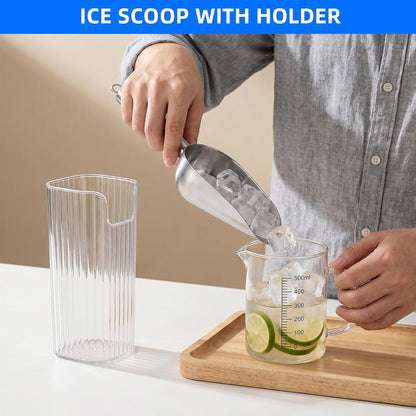 Acrylic Ice Scoop With Plastic Holder For Freezer and Ice Machine