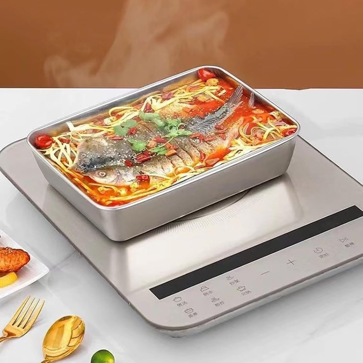 Food Prep BBQ Tray Grills Serving Platter for All Your Grilled Barbecue Grilling for Cooked and Raws Meat Grilling and Serve Trays