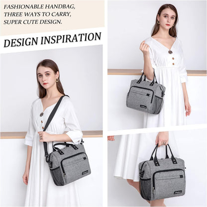 TuErCao Small Lunch Bag Lightweight Insulated Lunch Box for Women Work Portable Soft Cooler for Picnic Travel Road Trips, Loncheras para Mujer, Black