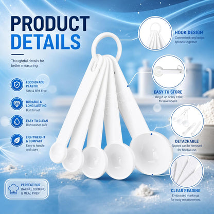 Frienda 20 Pcs Colorful Plastic Measuring Spoons for Kitchen Baking
