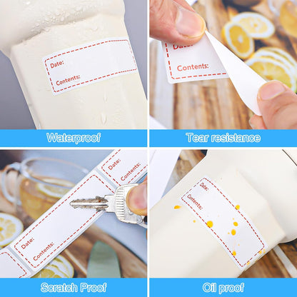 1000Pcs Removable Freezer Labels,1 x 3 Inch Food Labels for Food Containers Food Date Stickers Refrigerator Food Storage Labels Easy Clean No Residue
