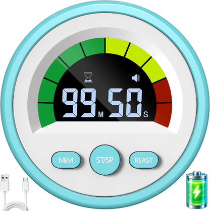 Digital Magnetic Kitchen Timer for Cooking, Rechargeable, Loud Alarm