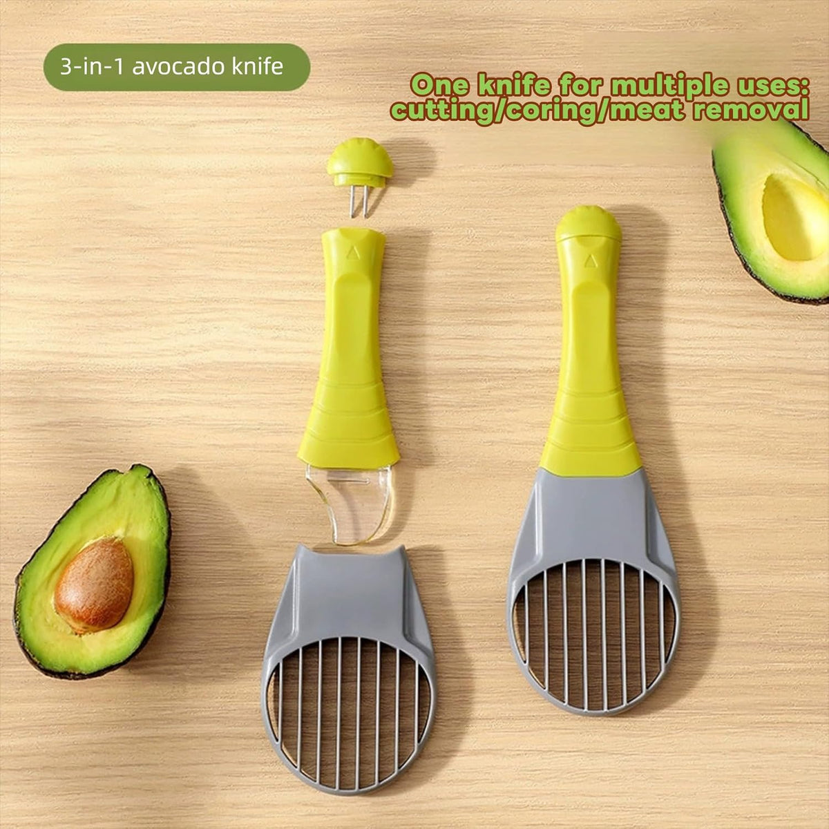 Avocado Slicer Tool 3 in 1, Safe, Compact, Kid-Friendly
