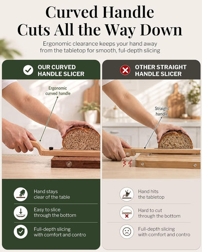 Adjustable Bread Knife, Ambidextrous Design Bread Slicer for Homemade Bread