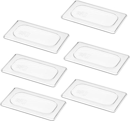 6-Pack Clear Polycarbonate Handled Lids for 1/6 Size NSF Food Pans