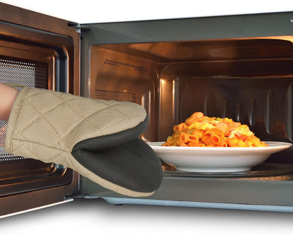 Goldmeet Mini Oven Mitts 2-Pack, 7"x5.5", 500°F Silicone Grip, Gray