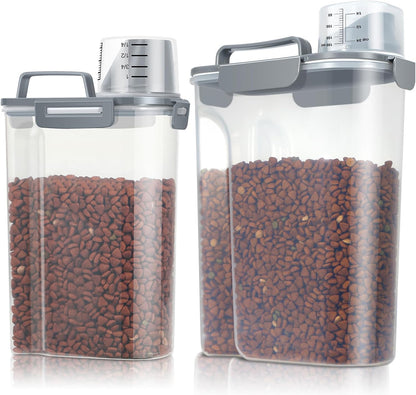 TBMax Pet Food Storage Containers 2 Pack 8-10 Lbs Airtight Dog Food Container Dispenser with Large Spout & Portable Handle, Travel Dog Treat Cat Food Storage Bin Bird Seed Container