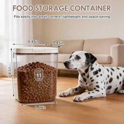 LEAWALK 10Lbs/10.57Qt Airtight Dog Cat Food Storage Container and Dog Treat Containers BPA-Free, PET Clear Stackable Pet Storage Bin, Pop Top, 1-Cup Scoop for Pet Food/Rice/Flour/Bread/Grains