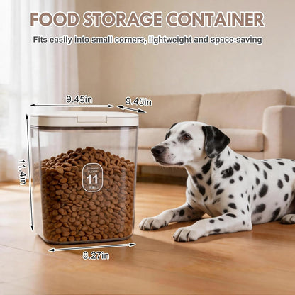 LEAWALK 10Lbs/10.57Qt Airtight Dog Cat Food Storage Container and Dog Treat Containers BPA-Free, PET Clear Stackable Pet Storage Bin, Pop Top, 1-Cup Scoop for Pet Food/Rice/Flour/Bread/Grains