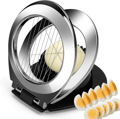BIBURY Egg Slicer for Hard Boiled Eggs, Heavy Duty Aluminium Fruit Slicer