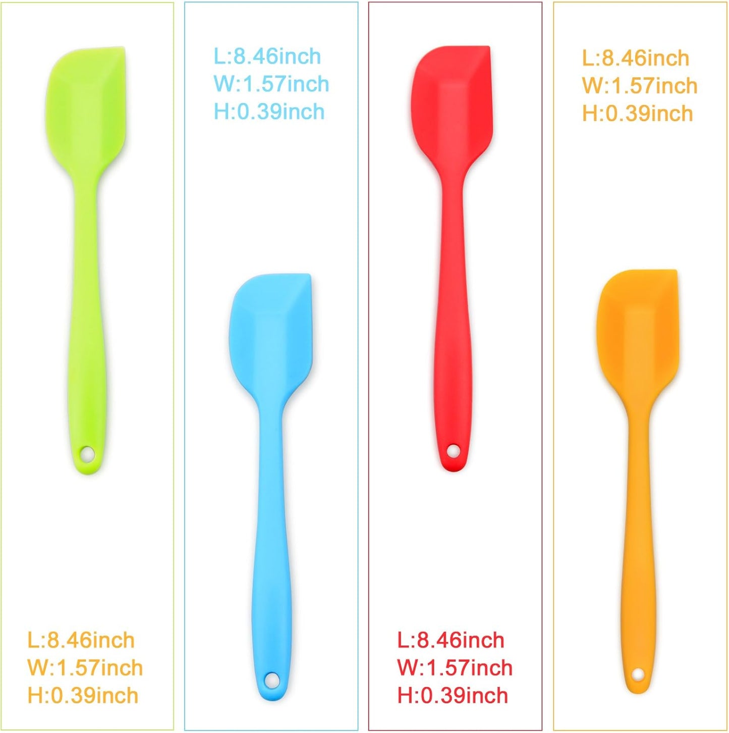 Silicone Spatula 4-piece Set, Heat-Resistant Spatulas, Non-stick Rubber Spatulas with Stainless Steel Core