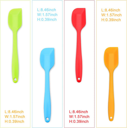 Silicone Spatula 4-piece Set, Heat-Resistant Spatulas, Non-stick Rubber Spatulas with Stainless Steel Core