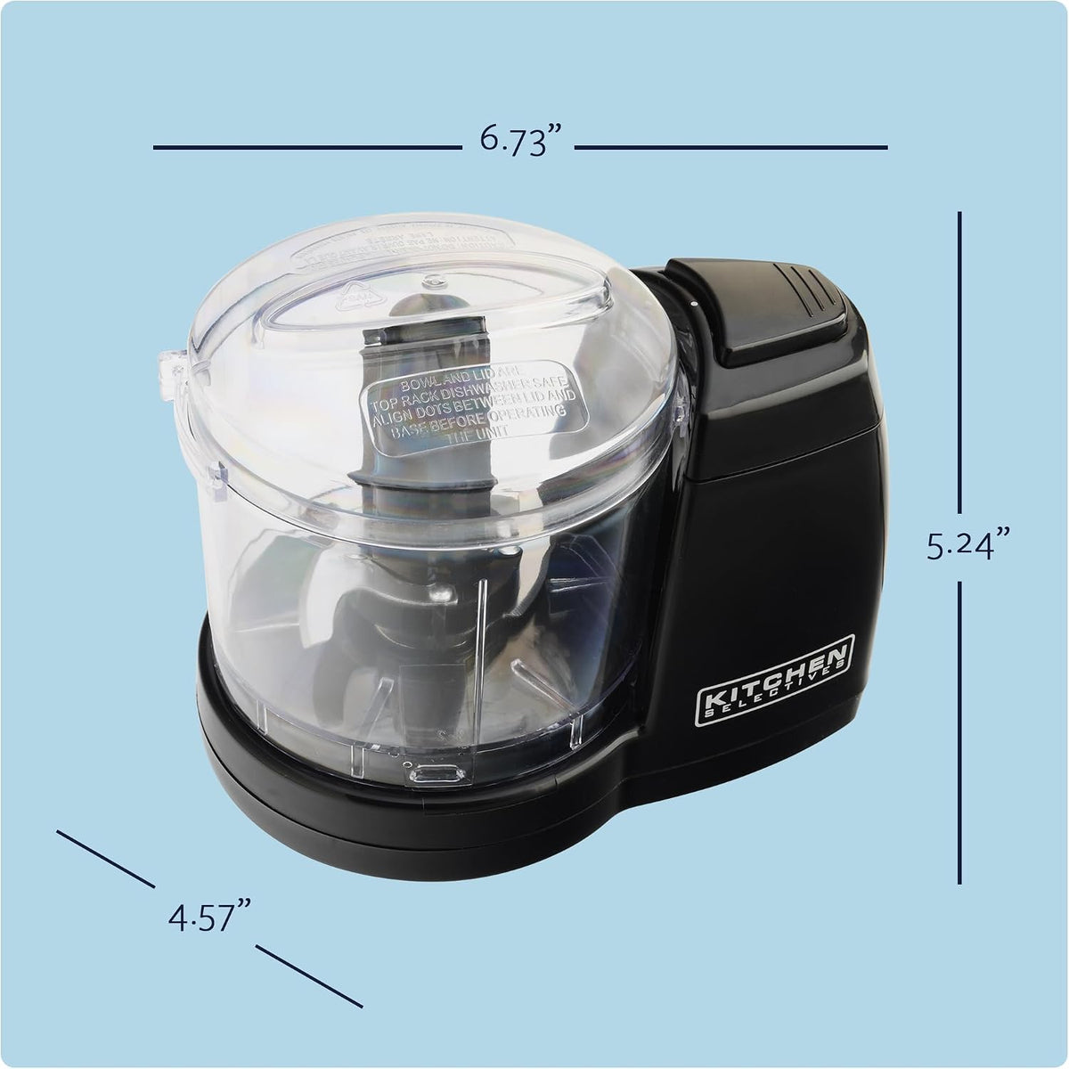 Kitchen Selectives Mini Chopper by Select Brands, 1-1/2 Cups, Black