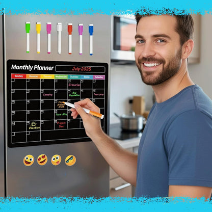 3 Pack Dry Erase Magnetic Calendar for Refrigerator - Monthly & Weekly & Daily Planner Magnet Board for Fridge Wall - Shopping, Meal/Menu, to Do List, Family Schedule Planning Board, Magnetic Planner