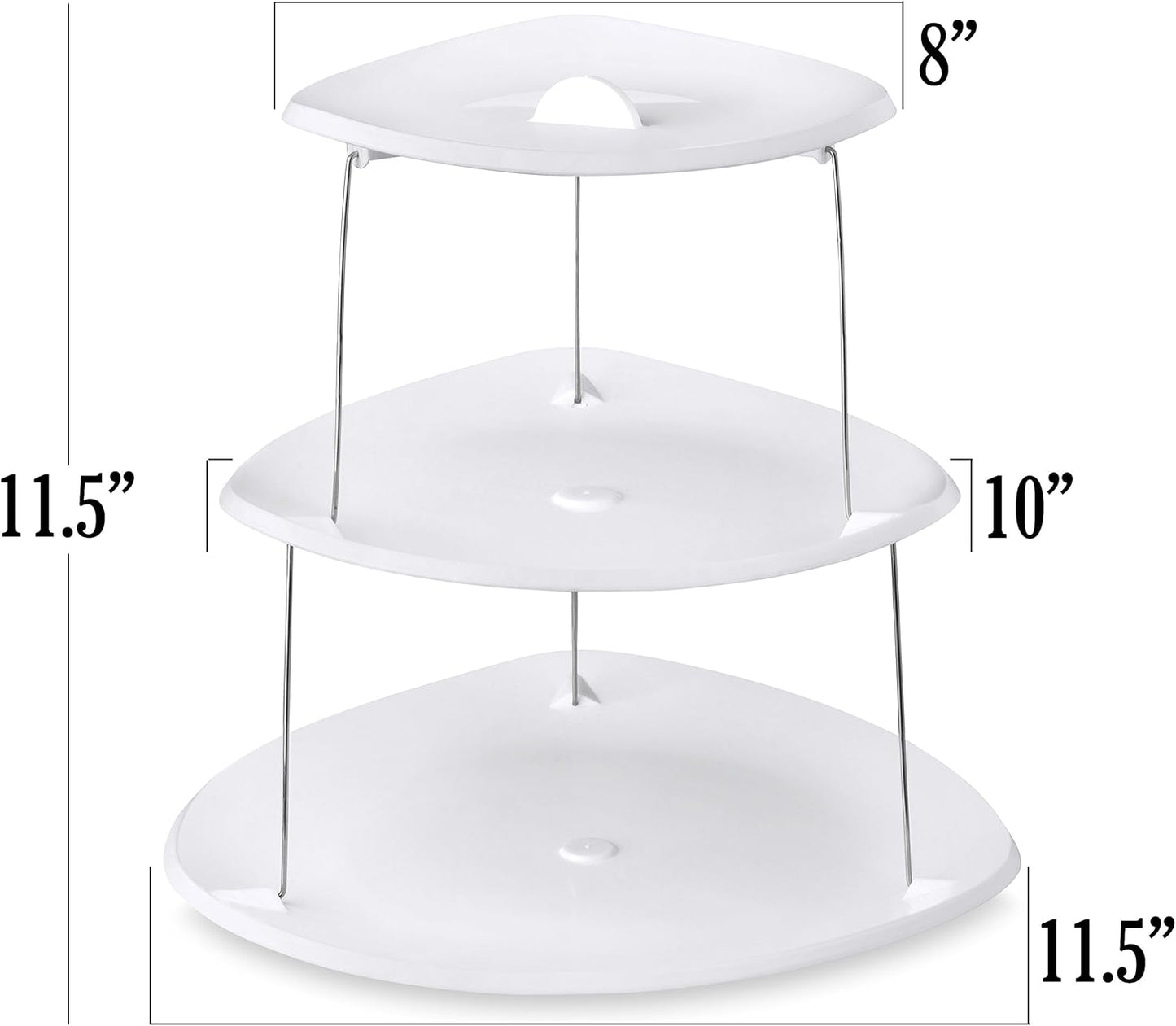 Masirs 3-Tier Collapsible Bowl: Decorative Design Folds for Minimal Storage. Ideal for Serving Snacks, Salad, and Fruit. Top Bowl Divided into Three Sections.