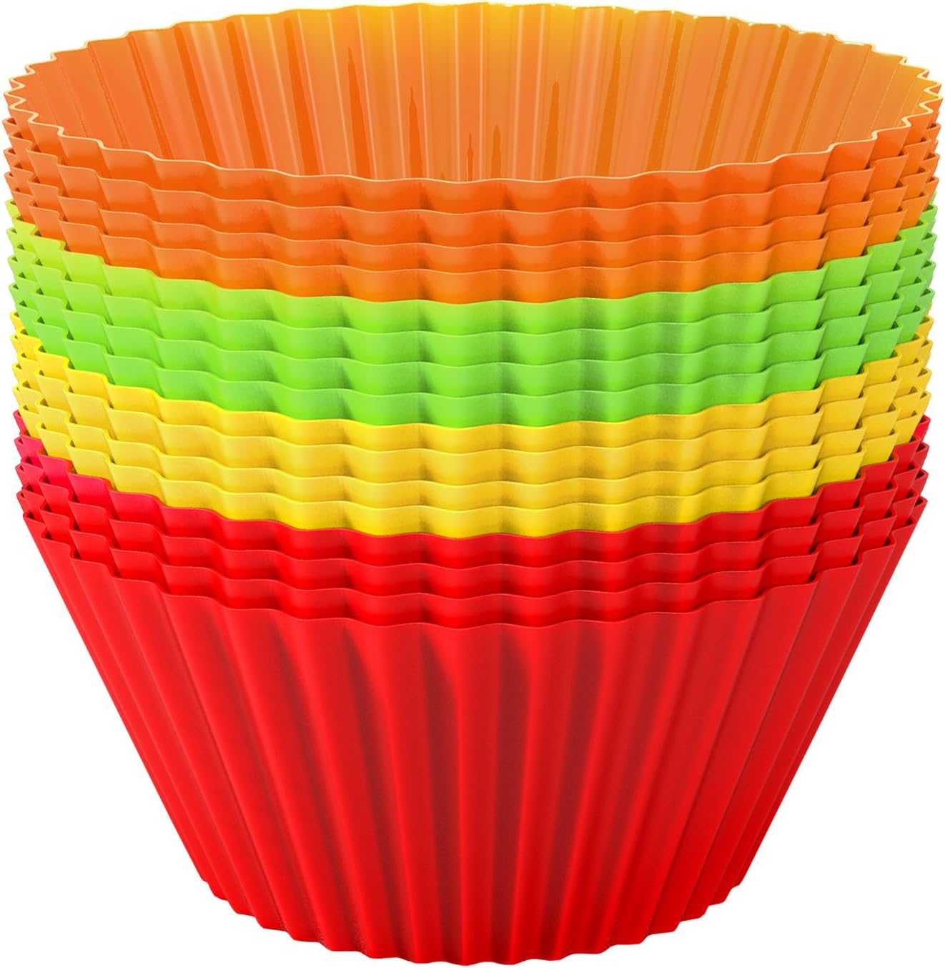 Silicone Baking Cups/Cupcake Liners, Silicone Reusable Nonstick Muffin Molds, Microwave and Dishwasher Safe Bakeware, Set of 24 Cups by Chef Buddy