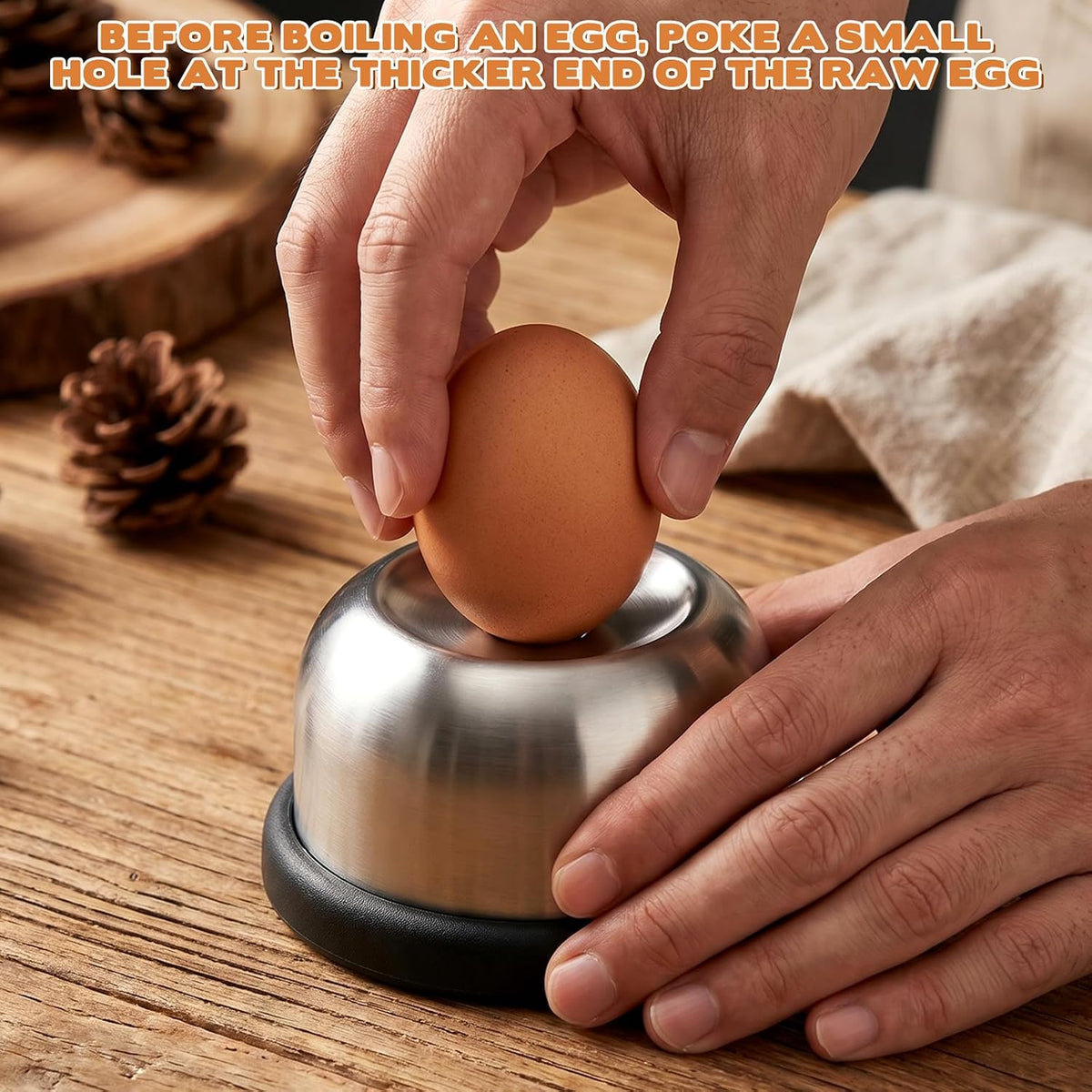 2PCS Stainless Steel Egg Piercer for Raw Eggs, Egg Poker