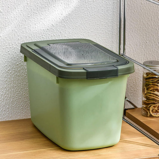 Food Storage Containers With Lids, Airtight Rice Dispenser, Large Capacity Storage Bins, BPA Free Plastic Sealed Holder Bin Dispenser, Pet Food Container, Rice Bucket for Cereal Grain Flour (white)