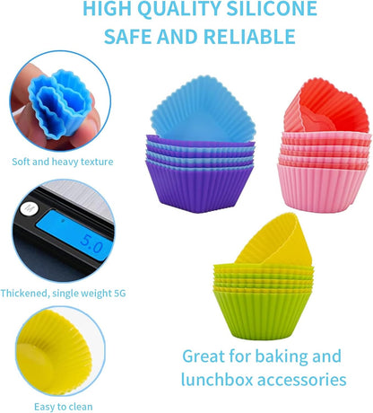 44 Pcs Bento Lunch Box Accessories for Kids,Includes 24 Pcs Thicken Silicone Cupcake Liners, 20 Cute Animal Food Picks, Easy to Preparing Lunch and Make Lunchtime Fun with our Kids