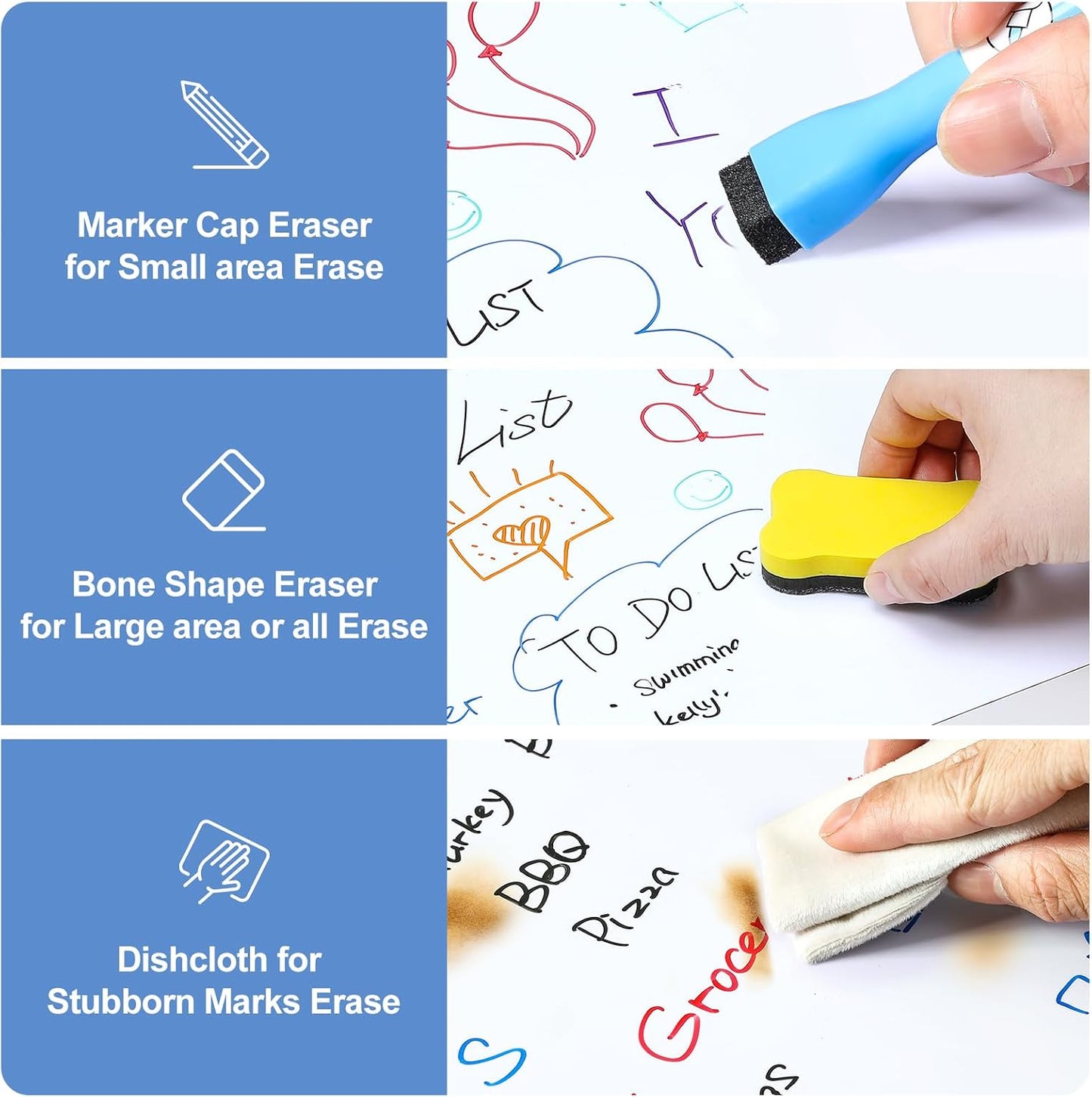 2 PCS Magnetic Dry Erase Whiteboard for Fridge, 14"x11" Reuasble & Erasable White Board Sheet for Refrigerator, Freezer - Smooth & Flexible Magnet Blank Notepad for Home, Kitchen Organizer and Planner