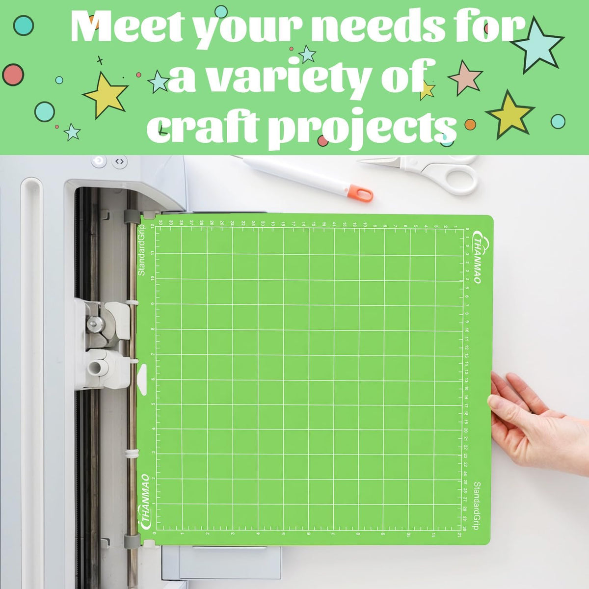 THANMAO Standard Grip Cutting Mat 3 Pack,12"x12" Standard Grip Cutting Mats for Cricut Maker 3//Explore 3/Air 2/Air/One，Replacement Accessories Card for HTV/Cardstock/Paper/Adhesive Vinyl
