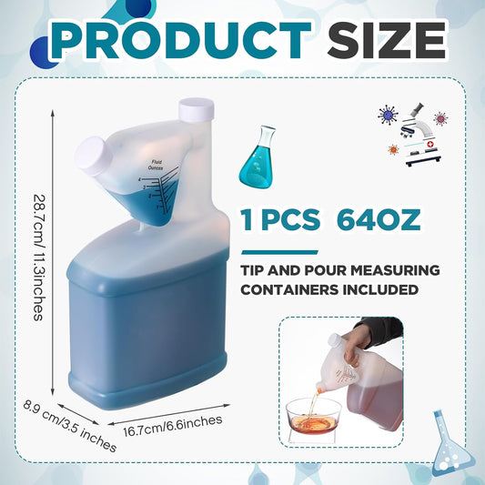 64oz Tip Measure Container Tip and Pour Measuring Cup