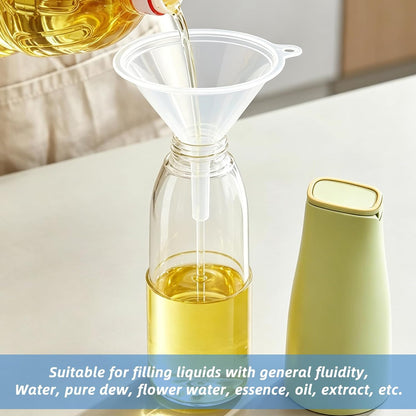 6 Inch Wide Mouth Plastic Large Funnels,Multi-Purpose Clear Funnels with with Reaching Spout for Water Bottles,Oils,Kitchen, Easy and Smooth Content Transfer