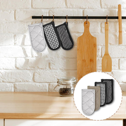 4 Pieces Hot Handle Covers Heat Resistant Pot Sleeve Grip Cotton Cast Iron Skillet Handle Covers Non-Slip Machine Washable Handle Mitts for Baking Cooking BBQ Kitchen Cookwares