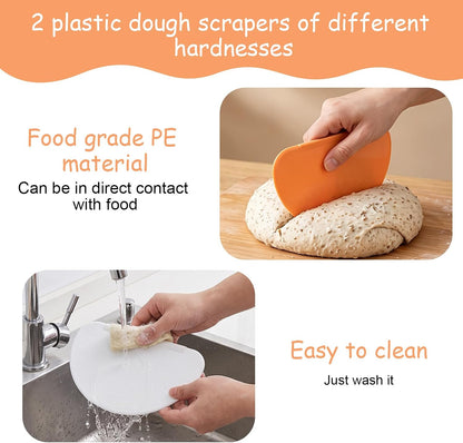 4PCS Bowl Scrapers for Bread Dough, Dough Scraper Silicone Set