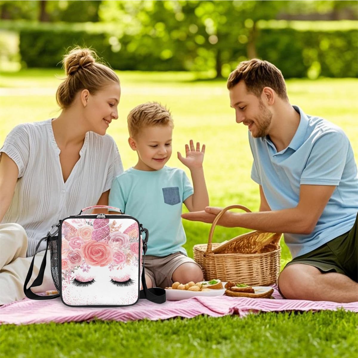 cfpolar Skull Skateboard Lunch Box for Boys Girls, Insulated Lunch Bags for Kids Reusable Mini Cooler Lunch Tote Lunchbox Thermal Meal Tote Kit with Shoulder Strap for Work School Picnic