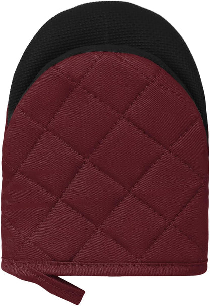Goldmeet Mini Oven Mitts 2-Pack, 7"x5.5", 500°F Silicone Grip, Gray