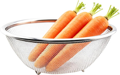Stainless Steel Mesh Strainer Basket 7in Kitchen Rice Strainer Salad Bowl