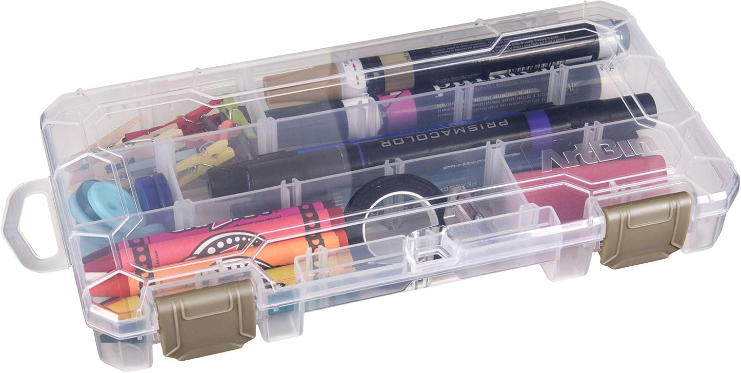 ArtBin Large Solutions Box Clear Art & Craft Organizer with Dividers - Plastic Storage Case for Convenient and Versatile Storage - Ideal for Various Craft Supplies