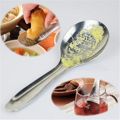 Stainless Steel Kitchen Practical Spoon Shape Fruit Mixer Ginger Grater Wasabi Garlic Grinding Tools Cheese Grater