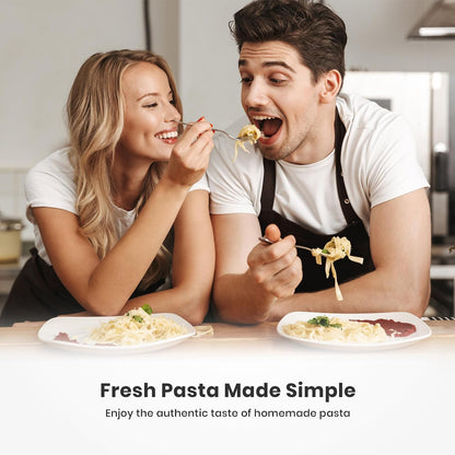 3-in-1 Pasta Maker, 9 Thickness Settings, Dough Rollers & 2 Size Cutters