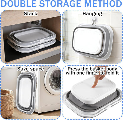 2 Pack Ice Buckets for Parties, Foldable Beverage Tub, Collapsible Ice Bucket for Wine/Beer/Champagne, Large Beer Ice Buckets Drink Cooler, Space Saving Ice Storage Tub Ice Cube Bin (8.5L*2)