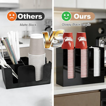 Coffee Cup Dispenser, Cup and Lid Organizer fits 5 to 16 oz Disposable Cups