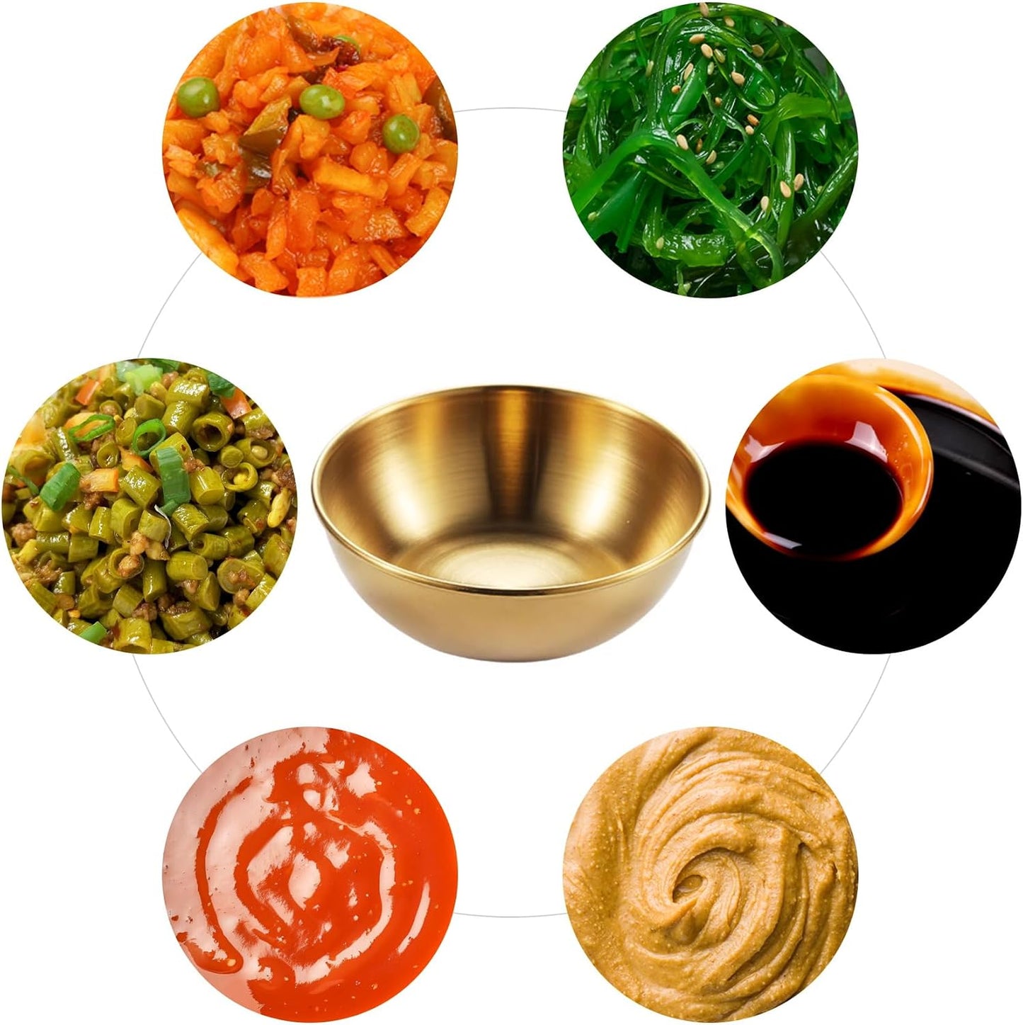 Stainless Steel Sauce Dishes,4 Pack Dipping Bowls,Small Bowls for Side dishes, Appetizer,Dip,Sushi.Reusable and Dishwasher Safe (4, Silvery)