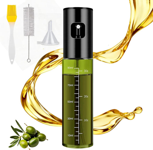Oil Sprayer for Cooking, Light-Proof Olive Oil Sprayer Mister with Scale, 100ml Olive Oil Spray Bottle, Air Fryer Vegetable Vinegar Oil Portable Mini Kitchen Gadgets for Baking, Salad, Grilling, BBQ